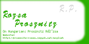 rozsa prosznitz business card